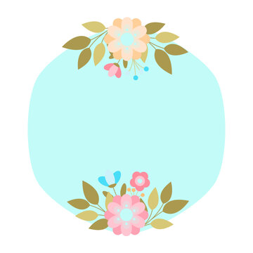 Circular floral decorative frame design