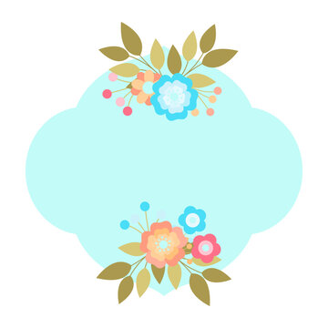 Blue floral scalloped frame design