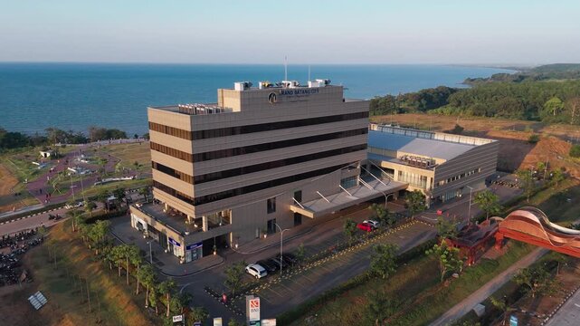 Aerial view of Grand Batang City industrial complex, Indonesia.