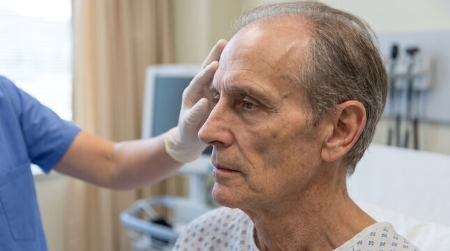 Hollowed Temples Showing Muscle Wasting During Clinical Examination