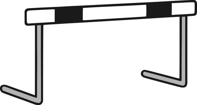 Athletics hurdle vector illustration, isolated sports equipment for running competitions, training, and jumping events.
