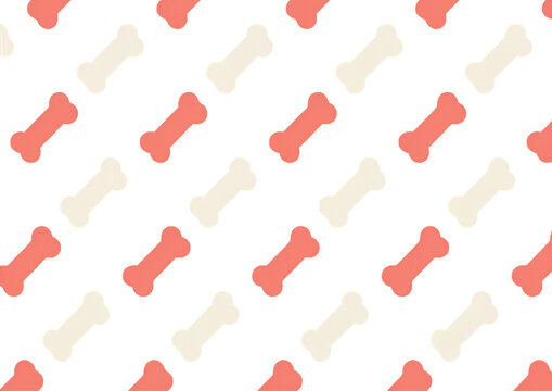 Seamless pattern of dog bones on white background