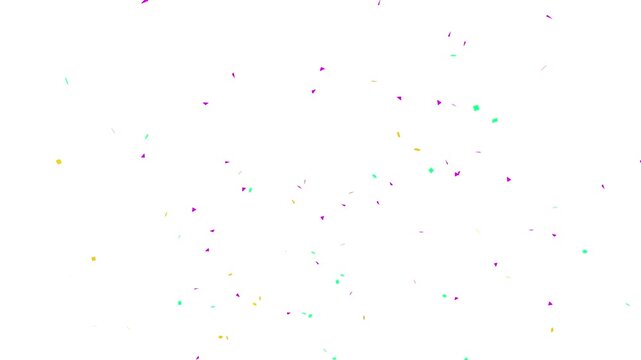 realistic gold and multicolor confetti party popper explosion with green screen chroma key white background for festive celebration videos and holiday countdown motion graphics project asset 4k