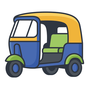 Colorful auto rickshaw three-wheeler vehicle