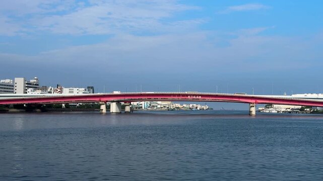 Keihin Bridge Spanning Keihin Canal in the Tokyo Bay Waterfront Area