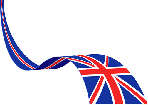 united kingdom flag banner waving from up down