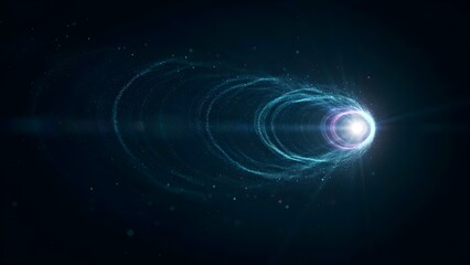 Fototapeta premium Bright Comet with Glowing Tail Traveling Through Deep Space at Night