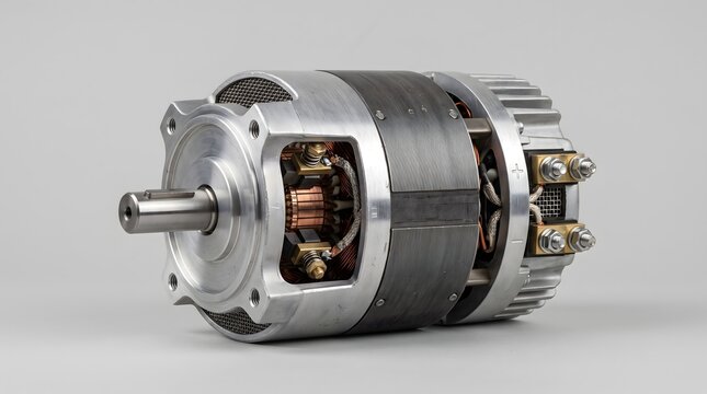 Industrial electric motor assembly with copper windings and housing