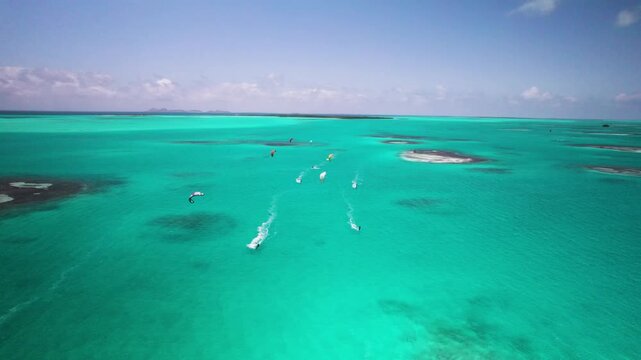 Aerial view of Los Roques archipelago in Venezuela.