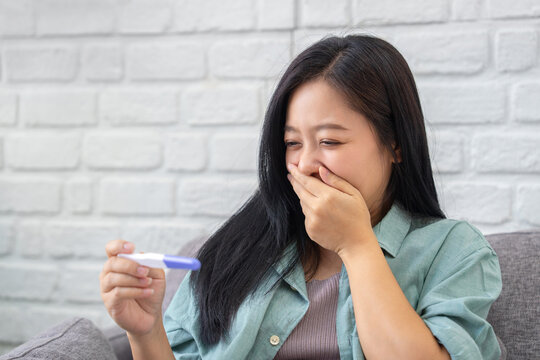 Young woman who was excited and overjoyed when she found out she was pregnant.