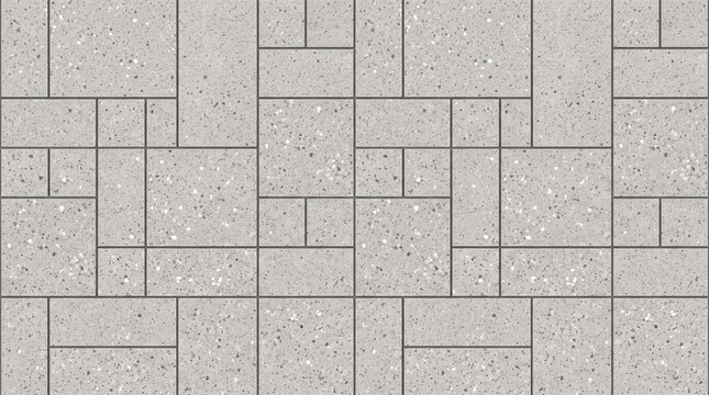 Modern gray stone paver texture with a geometric rectangular block pattern