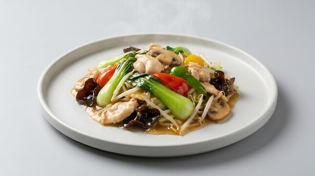 Chop Suey: chicken and vegetable stir fry with bok choy