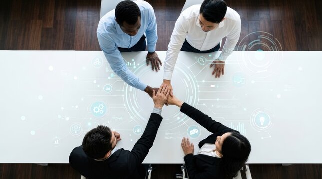 Collaboration team hands meeting