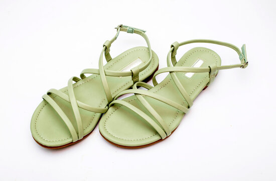 Women's summer sandals on a white background