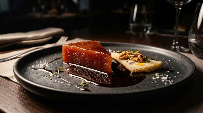 Pairing of membrillo quince paste and white cheese