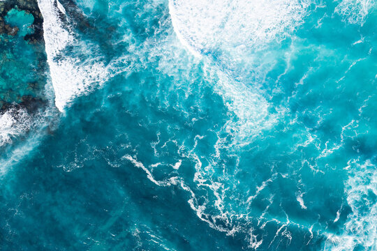 Top Down Open Ocean Sea Waves