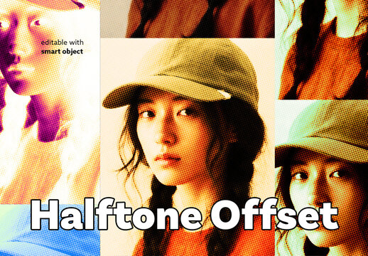 Halftone Offset Photo Effect