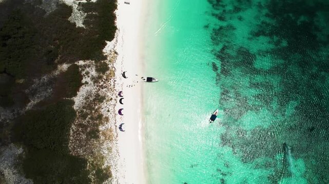 Aerial view of Los Roques archipelago, Venezuela.