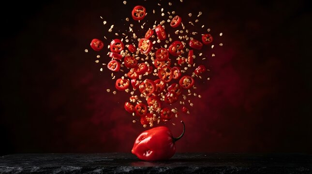 A human hand shape formed from a vibrant explosion of red rose petals
