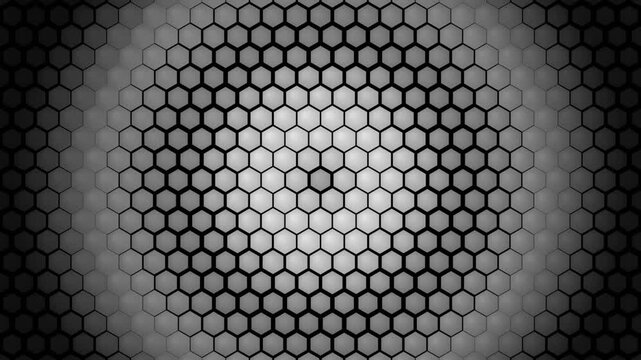 Abstract geometric background with black and white hexagonal pattern