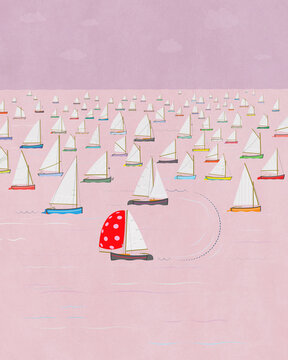 Change Direction, New Direction Sailboats Vertical Format.