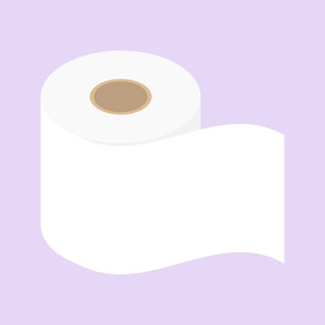 Toilet Paper Roll Vector Illustration Bathroom Tissue Icon