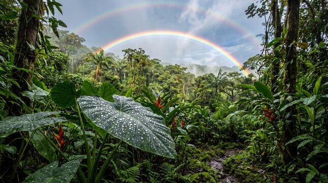 Tropical rainforest rainbow