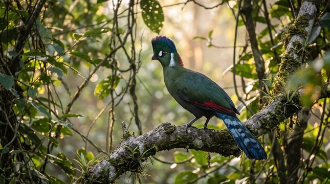 Turaco bird perched