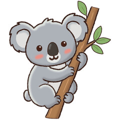 Cute koala climbing a tree © Mohamed