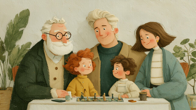 Illustration of Multigenerational Connection