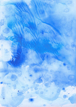Light Blue Watercolor Wash with Drops