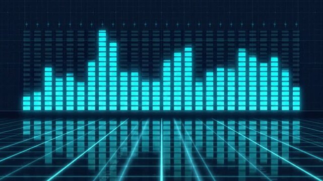 Digital Data Visualization of Audio Frequencies and Sound Waves.