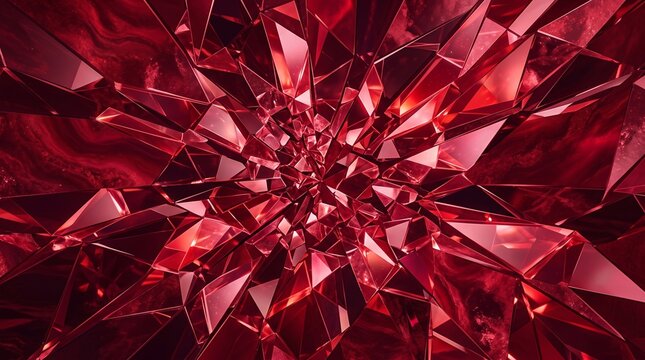 Red shattered crystal