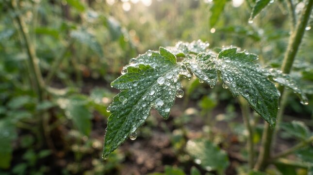 Tomato leaf dew