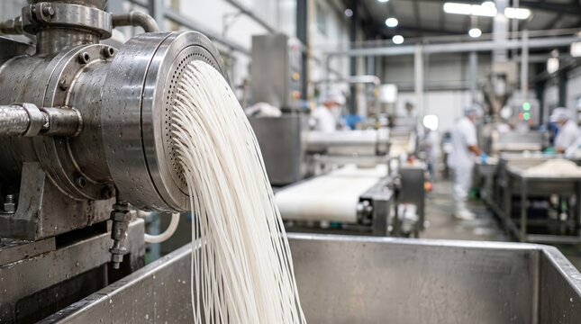 Industrial machine pouring molten metal into molds in factory setting