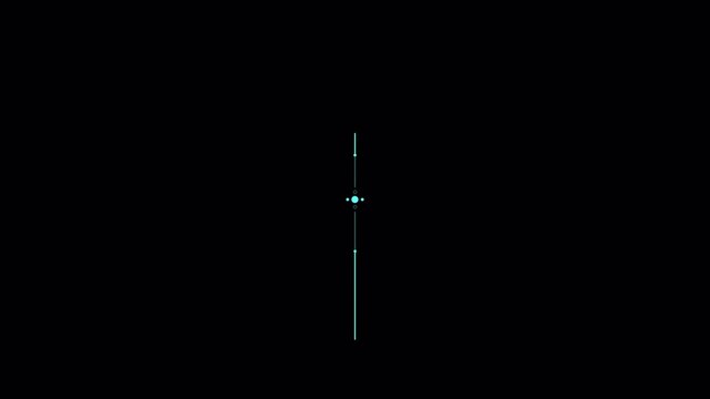 Minimalist digital loading indicator featuring a thin vertical glowing light line on black background.