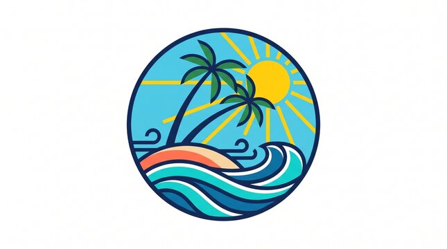 Tropical island badge