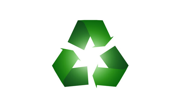 recycle green logo in 3D with three arrow