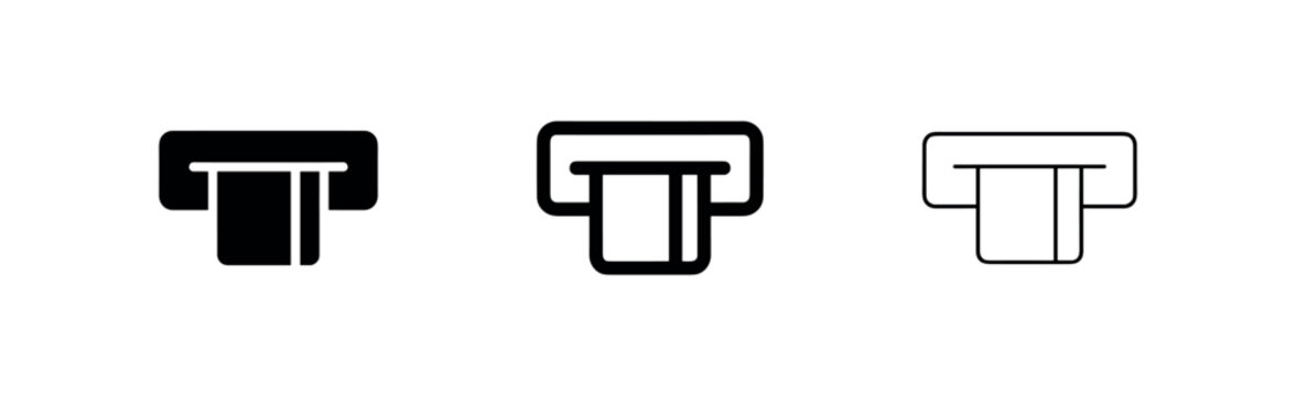 Credit card insertion icon for ATM and payment terminal transactions