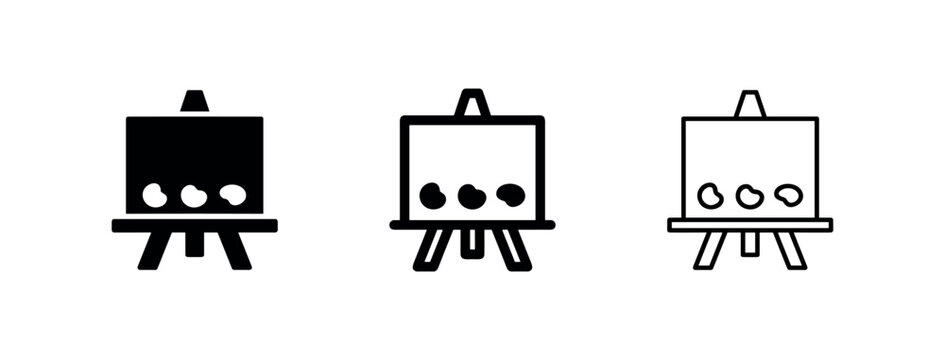 Artist easel with canvas and paint icon for creativity and education