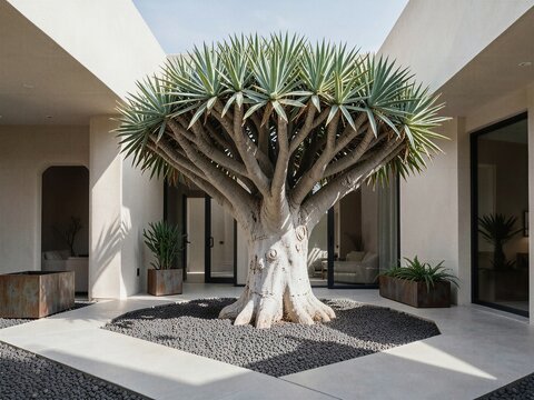 Socotra Dragon Blood Tree - Architectural Courtyard & Zen Atrium
