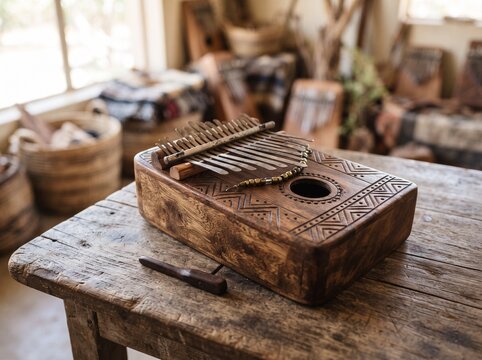 Wooden thumb piano