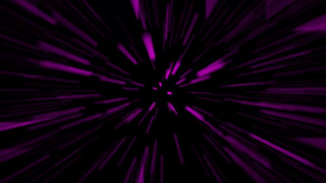 Abstract purple light speed warp tunnel background, hyperspace motion effect violet