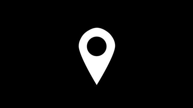 Location pin icons appearing on black background representing data points for navigation or service availability