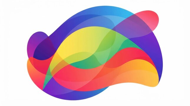 Abstract colorful shapes with overlapping transparent layers in a modern design