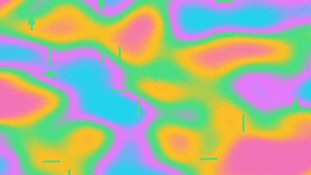 Colorful abstract fluid pattern with flowing shapes and vibrant gradients