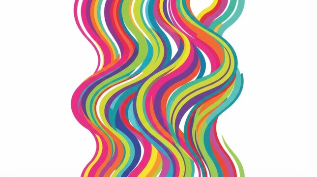 Abstract colorful wavy lines pattern design with vibrant rainbow flow movement effect