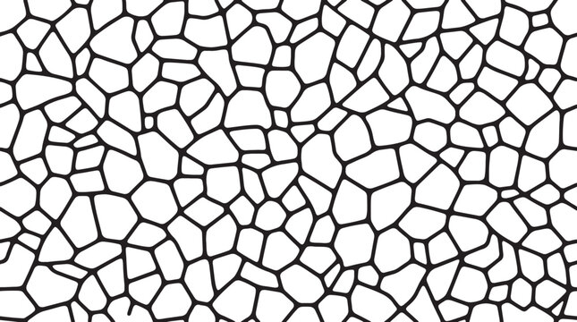 Voronoi Pattern, Geometric Cell Texture for Modern Design | Geometric Mosaic Symbols, Organic Cell Pattern for Architecture | Voronoi Texture, Black White Abstract Pattern for Background Design | Cell
