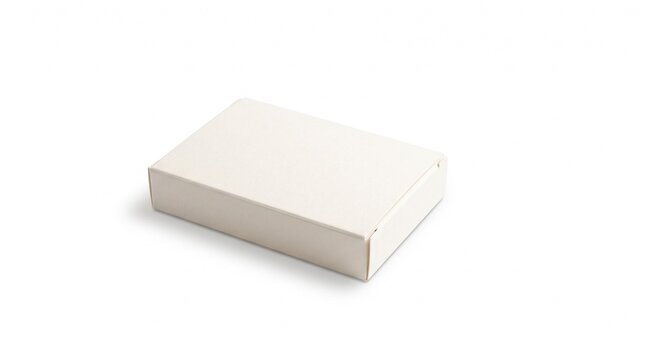 Blank white small cardboard box mockup isolated on white background for product packaging design template