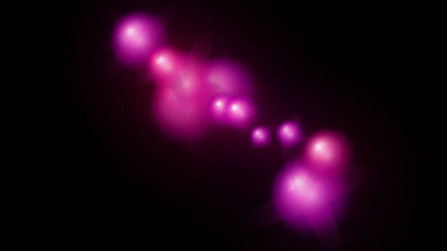 Abstract background with floating transparent bubbles and soft glowing bokeh lights